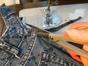 Remove the side seam up to the waistband